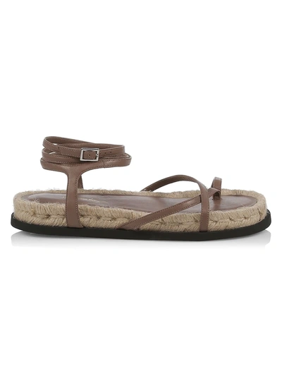 Shop 3.1 Phillip Lim / フィリップ リム Women's Yasmine Ankle-strap Leather Espadrille Sandals In Taupe