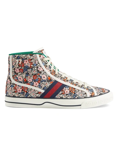Gucci Tennis 1977 Liberty London High-top Sneakers In Multicolour | ModeSens