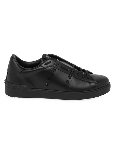 Shop Valentino Men's Rockstud Untitled Sneakers In Black