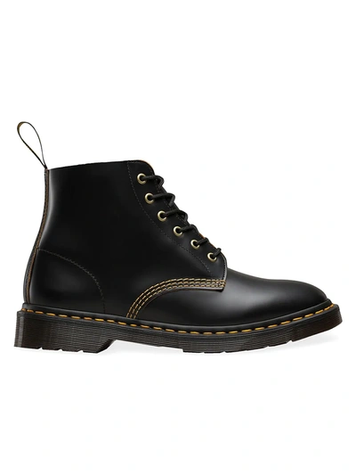 Shop Dr. Martens' Archive 101 Arc Leather Combat Boots In Black Vintage