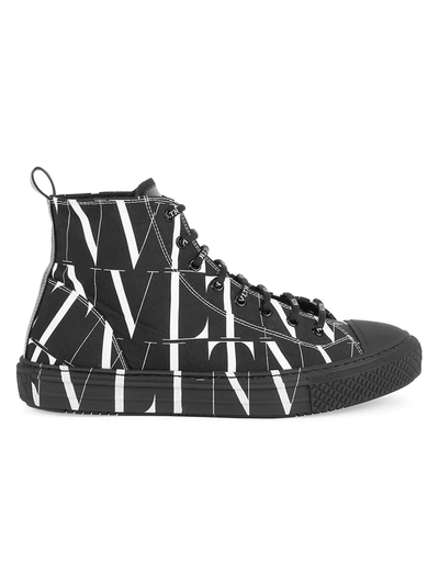 Shop Valentino Giggies High-top Sneakers In Black White