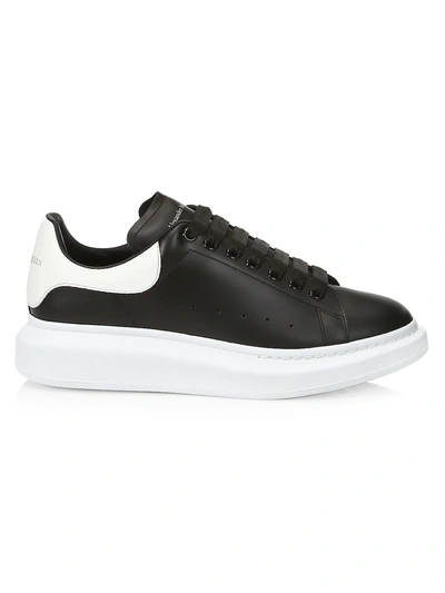 Shop Alexander Mcqueen Men's Oversized Leather Platform Sneakers In Black Bone