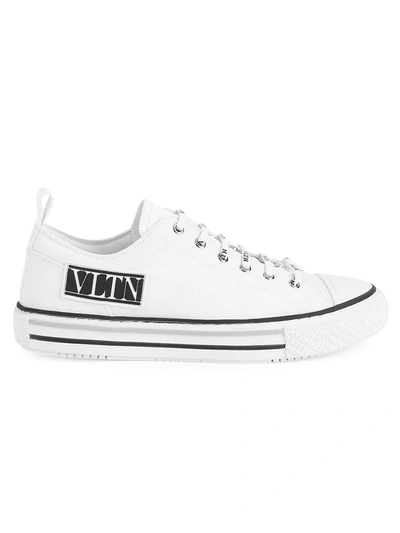 Shop Valentino Men's Giggies Vltn Low-top Sneakers In White Black