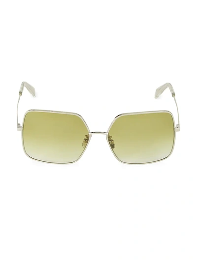 Shop Celine 60mm Square Metal Sunglasses In Green