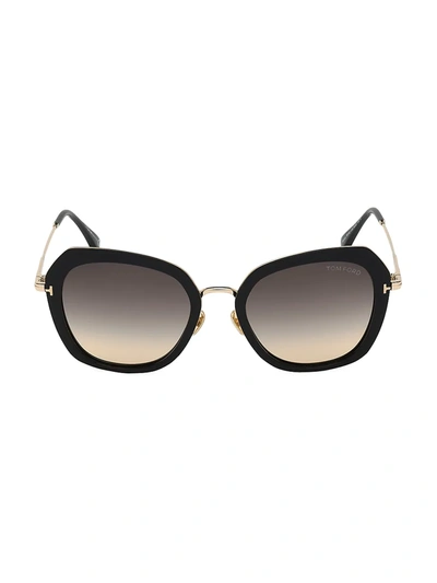Shop Tom Ford Women's Kenyan 54mm Butterfly Sunglasses In Black
