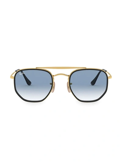 Shop Ray Ban Rb3648 52mm Geometric Aviator Sunglasses In Blue