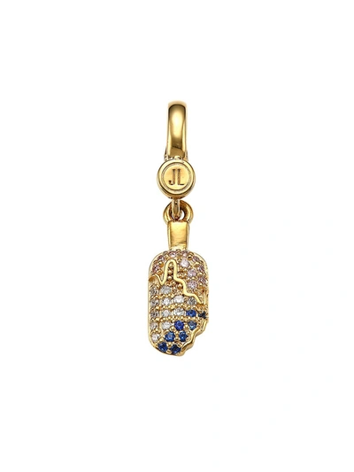 Shop Judith Leiber 14k Goldplated Sterling Silver & Cubic Zirconia Popsicle Charm In Gold Mutli