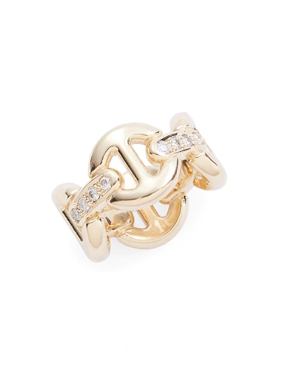 Shop Hoorsenbuhs Women's Quad-link 18k Yellow Gold & Diamond Ring