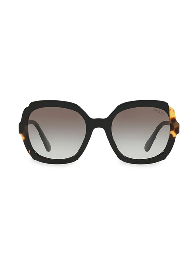 Shop Prada 54mm Two-tone Square Sunglasses In Black