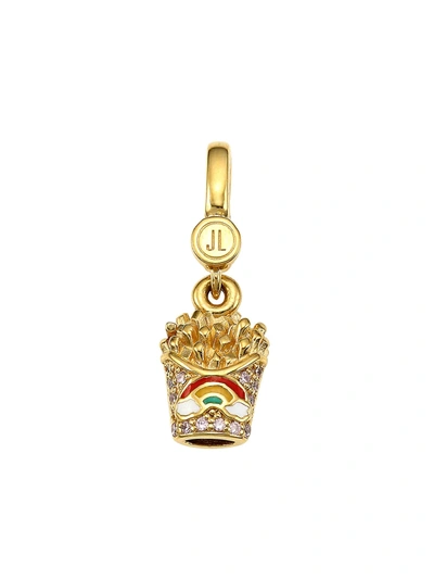 Shop Judith Leiber 14k Goldplated Sterling Silver, Enamel & Cubic Zirconia French Fry Cone Charm In Gold Mutli