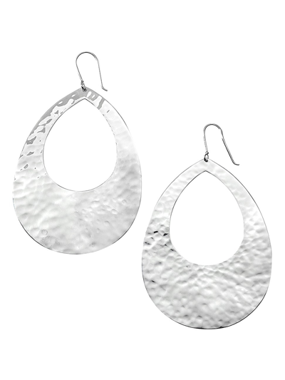 Shop Ippolita Women's Classico Crinkle Sterling Silver Large Open Teardrop Earrings