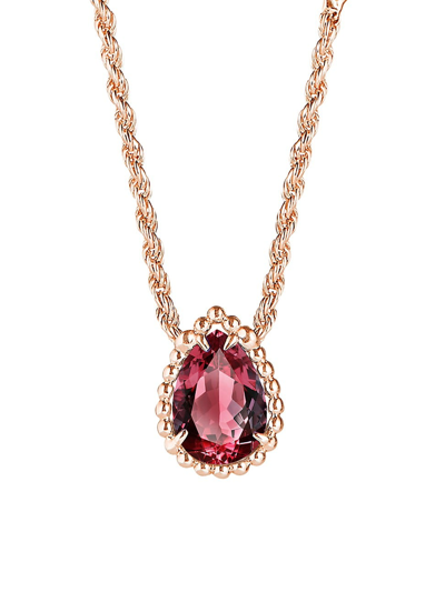 Shop Boucheron Women's Serpent Bohème 18k Rose Gold, Rhodolite Garnet & Diamond Extra-small Motif Necklace