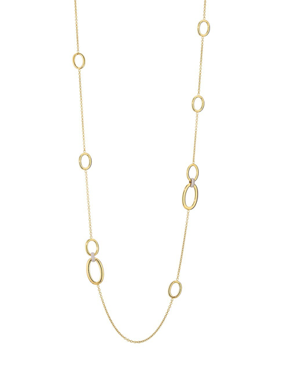 Shop Alberto Milani Women's Via Senato 18k Yellow Gold & Diamond Oval Chain Necklace