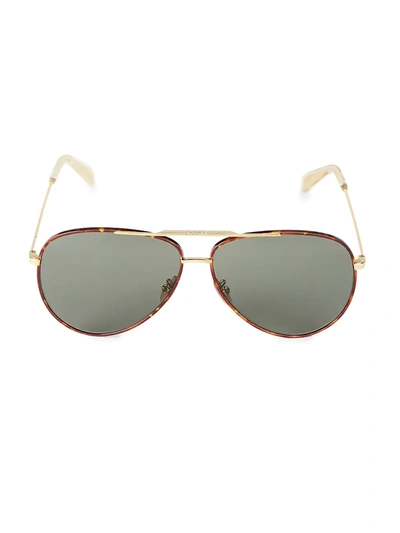Shop Celine 61mm Aviator Sunglasses In Gold
