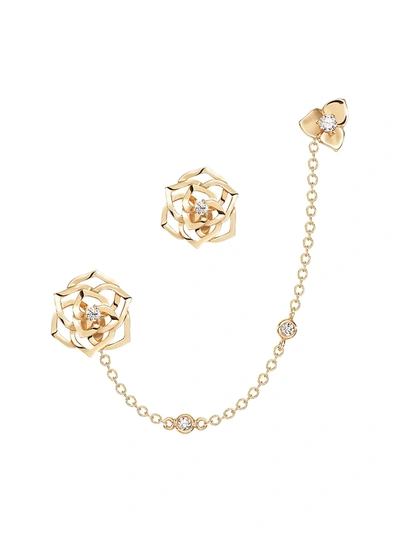 Shop Piaget Rose 18k Rose Gold & Diamond Earrings