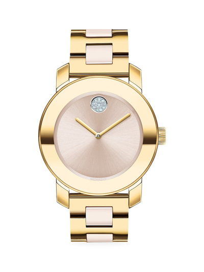 Shop Movado Women's Bold Yellow Gold Ion-plated, Stainless Steel & Ceramic Bracelet Watch