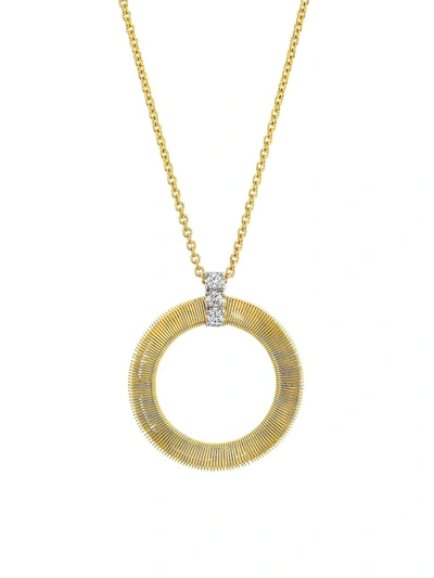 Shop Marco Bicego Women's Masai 18k Yellow Gold & Diamond Coil Circle Pendant Necklace