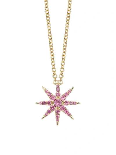 Shop Robinson Pelham Women's Tsar Star 14k Yellow Gold & Pink Sapphire Pendant Necklace