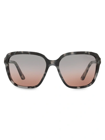 Shop Prada Heritage 58mm Square Sunglasses In Grey Havana