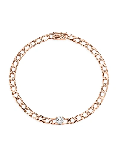 Shop Anita Ko Women's Diamond 18k Rose Gold Plain Chain Bracelet