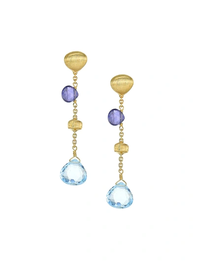 Shop Marco Bicego Paradise Blue 18k Yellow Gold, Blue Topaz & Iolite Drop Earrings