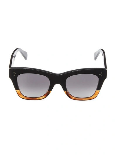 Shop Celine 50mm Oversized Cat Eye Sunglasses In Black Tortoise