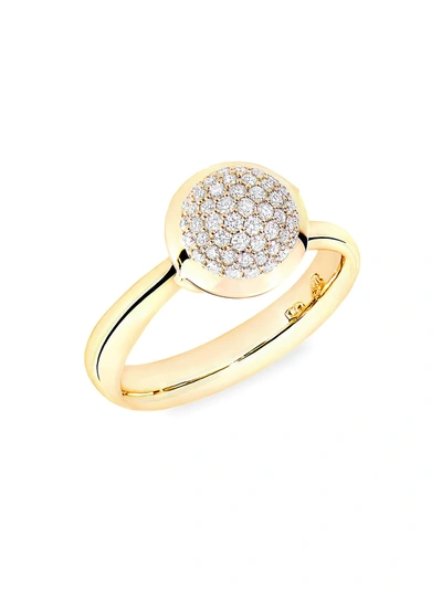 Shop Tamara Comolli Women's Small Bouton 18k Yellow Gold & Diamond Pavé Ring