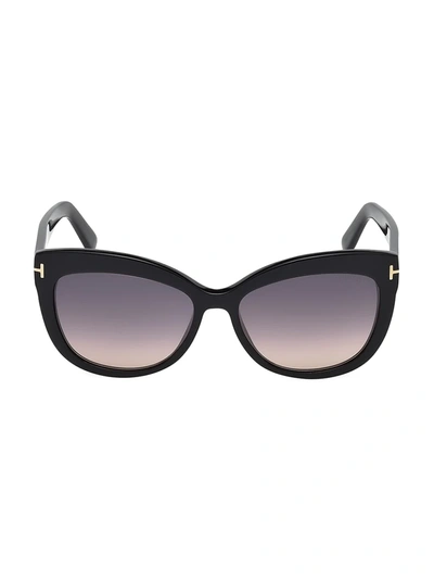 Shop Tom Ford Women's Alistair 56mm Polarized Lens Cat Eye Sunglasses In Black