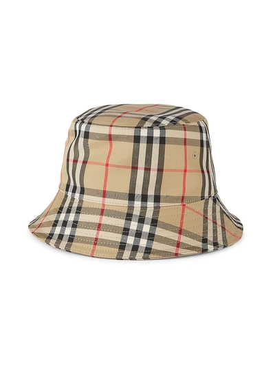 Shop Burberry Women's Vintage Check Bucket Hat In Beige