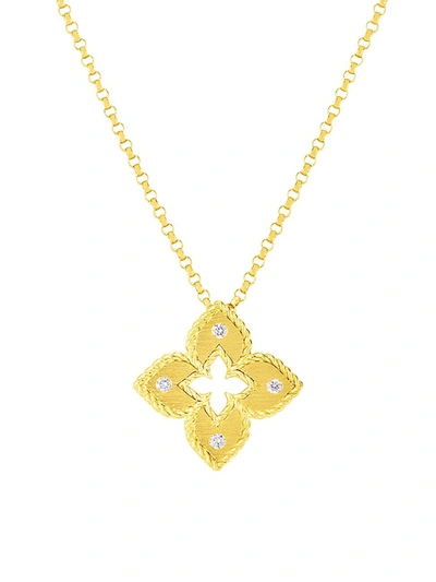 Shop Roberto Coin Women's Petite Venetian Extra-small 18k Yellow Gold & Diamond Pendant Necklace