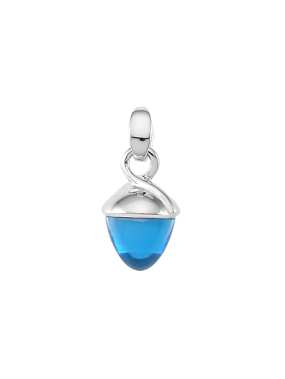 Shop Tamara Comolli Women's Mikado Bouquet 18k White Gold & Swiss Blue Topaz Acorn Pendant