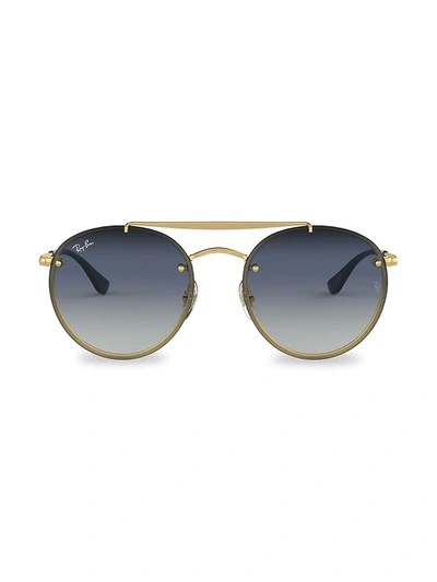 Shop Ray Ban Rb3614 54mm Blaze Round Aviator Sunglasses In Gold