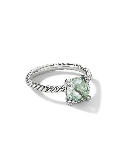 Shop David Yurman Châtelaine Ring With Gemstone & Diamonds In Prasiolite