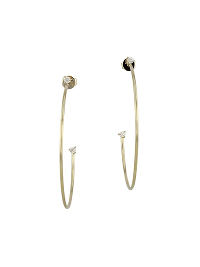 Shop Phillips House Women's Enchanted 14 Yellow Gold & Diamond Top And Tail Hoop Earrings