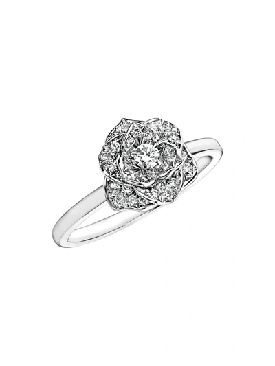 Shop Piaget Rose 18k White Gold & Diamond Ring In Diamond White Gold