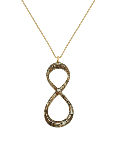Shop Lafayette 148 Knot Pendant Necklace In Rustic Bronze