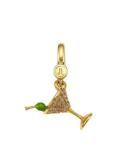 Shop Judith Leiber 14k Goldplated Sterling Silver & Cubic Zirconia Martini Charm In Gold Mutli