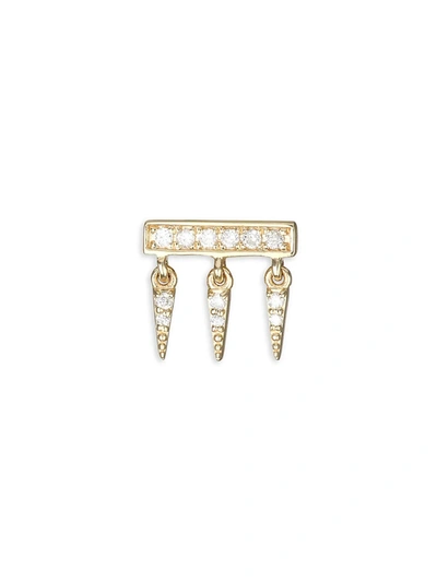 Shop Sydney Evan Women's 14k Yellow Gold & Diamond Bar Stud Fringe Single Earring