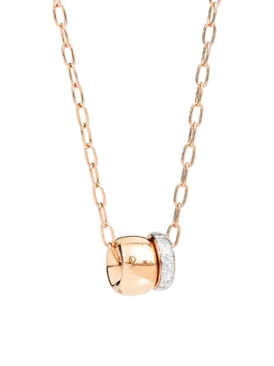 Shop Pomellato Women's Iconica 18k Rose Gold & Diamonds Pendant Necklace