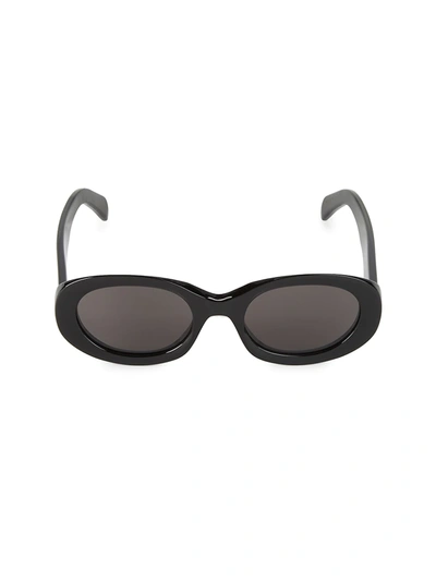 Shop Celine 52mm Oval Sunglasses In Black
