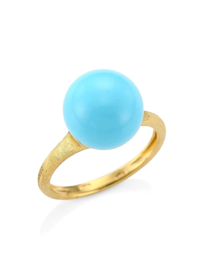 Shop Marco Bicego Women's Africa 18k Yellow Gold & Turquoise Cocktail Ring