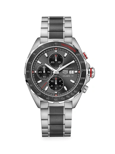 Shop Tag Heuer Formula 1 44mm Stainless Steel & Ceramic Automatic Chronograph Bracelet Watch In Grey