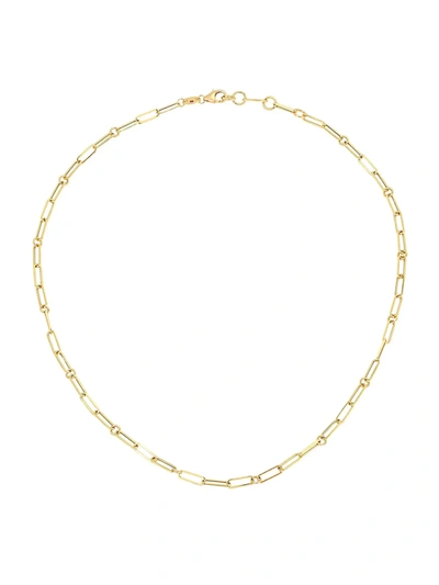 Shop Roberto Coin Women's 18k Yellow Gold Paperclip Chain Necklace, 19"