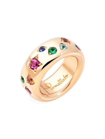 Shop Pomellato Women's Iconica 18k Rose Gold & Multi-stone Medium Ring In Yellow Gold