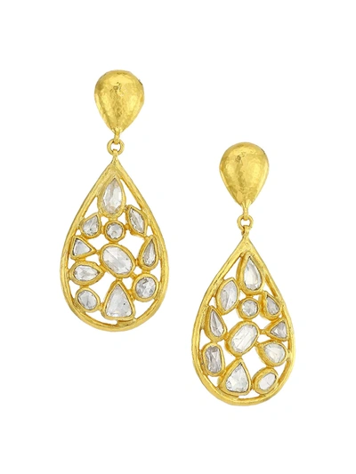 Shop Gurhan Women's Pointelle 24k Yellow Gold & Diamond Drop Earrings