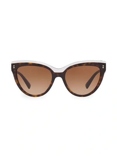 Shop Valentino 54mm Havana Cat Eye Sunglasses