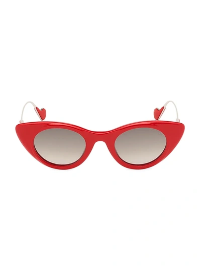 Shop Moncler 45mm Cat Eye Sunglasses In Red