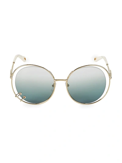 Shop Chloé Women's Wendy 59mm Round Sunglasses In Petrol