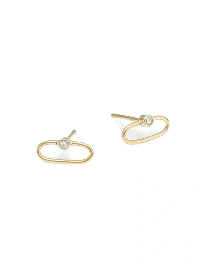 Shop Zoë Chicco Women's 14k Gold & Diamond Stud Earrings