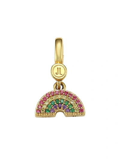 Shop Judith Leiber 14k Goldplated Sterling Silver & Cubic Zirconia 4-row Rainbow Charm In Gold Mutli